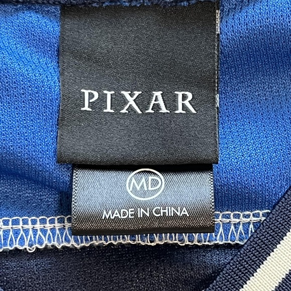 Pixar Shirt Mens Medium Blue Cream Riley Joy Hockey Jersey Inside Out Disney - Picture 8 of 11